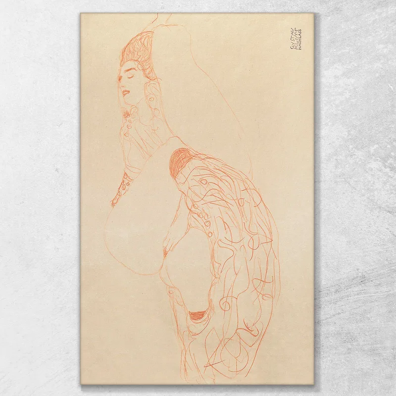 Reclinada Semidesnuda Masturbándose Gustav Klimt