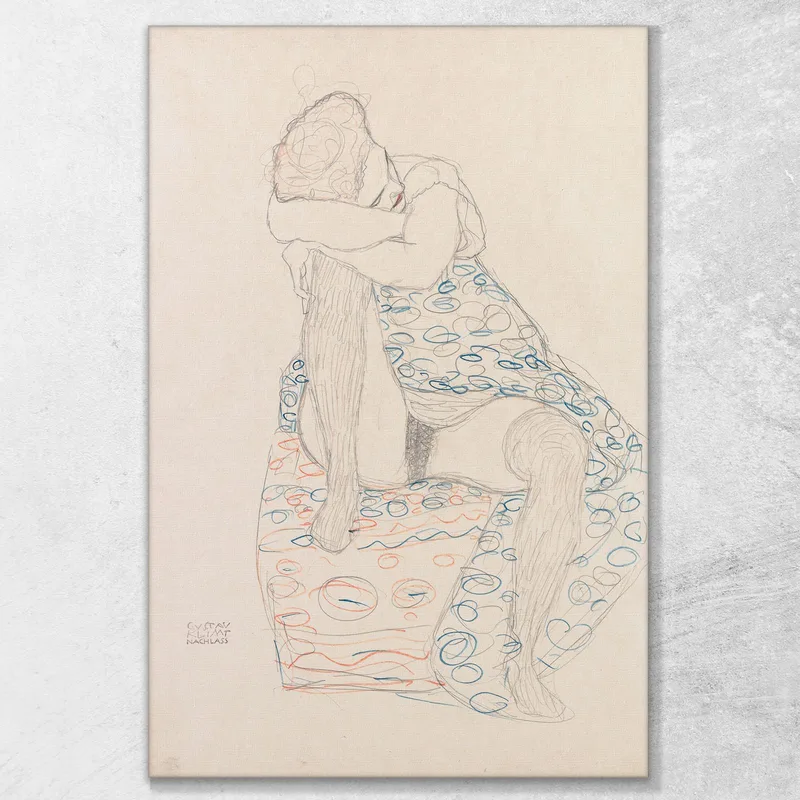Figura Seduta Con Gonna Arricciata Gustav Klimt