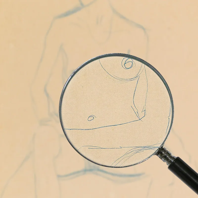 Chica Desnuda Sentada De Frente Con Las Piernas Abordadas. Gustav Klimt