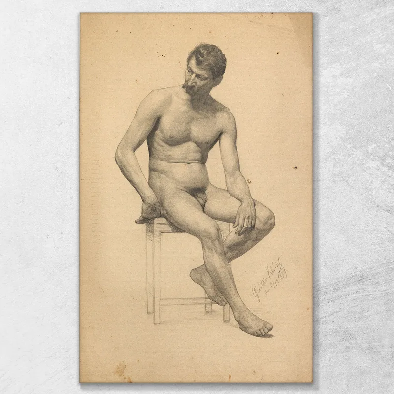 Nudo Maschile Seduto Gustav Klimt