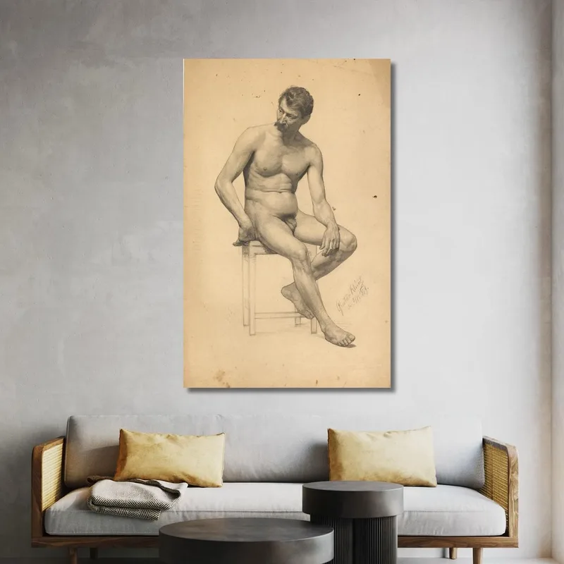 Nudo Maschile Seduto Gustav Klimt