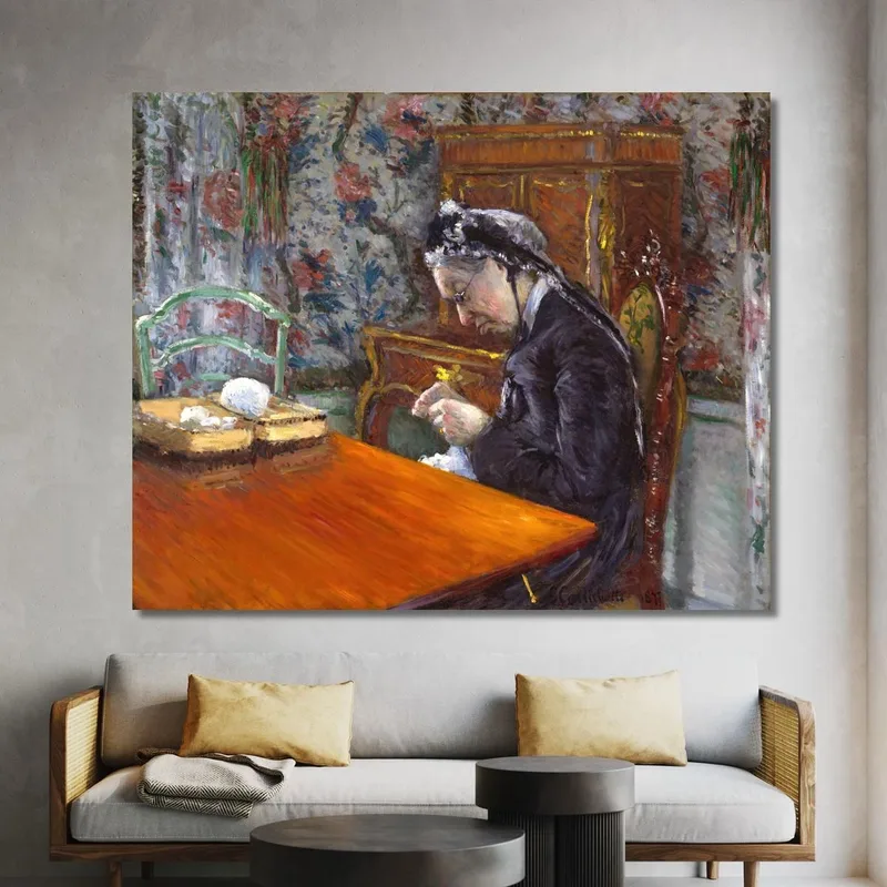 Miss Boissière Knitting Gustave Caillebotte