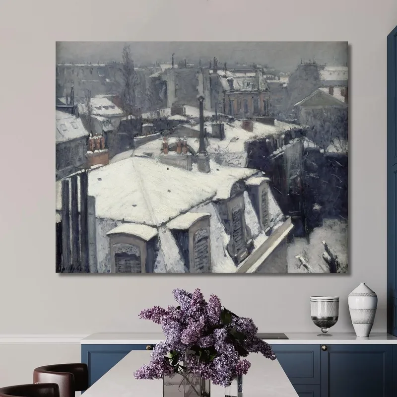 Rooftops In The Snow Snow Effect Gustave Caillebotte