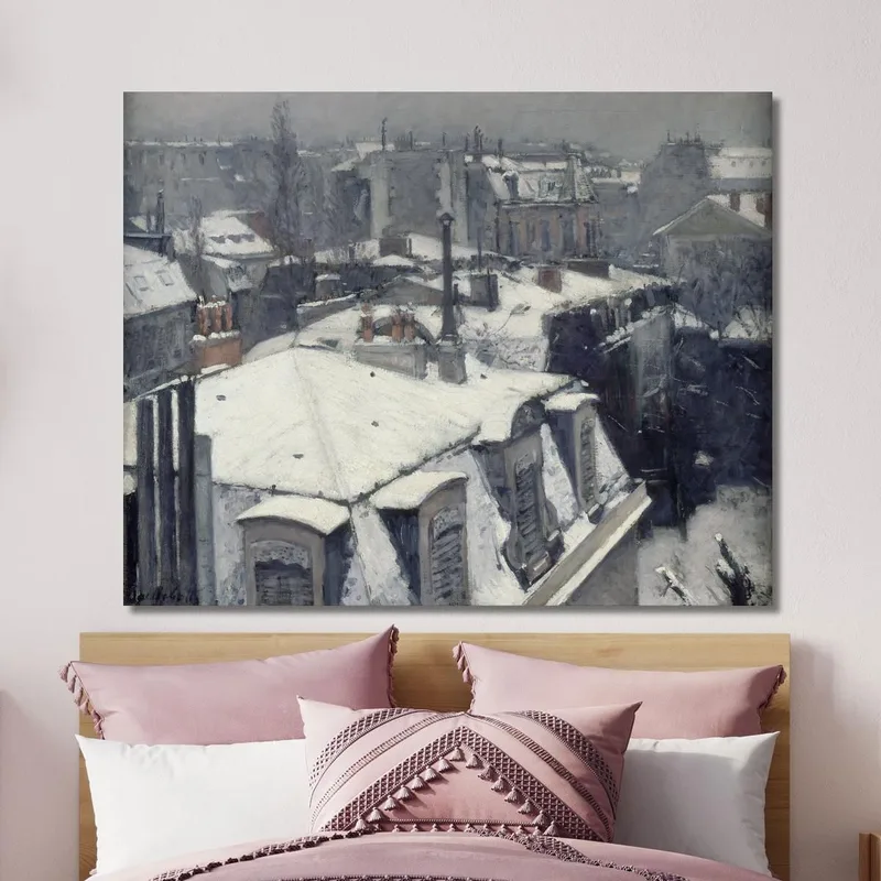 Rooftops In The Snow Snow Effect Gustave Caillebotte