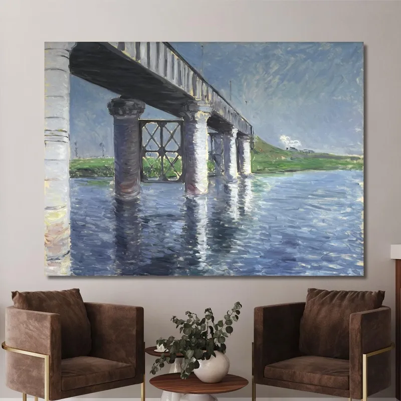 The Seine And The Railroad Bridge At Argenteuil The Seine And The Argenteuil Railway Bridge Gustave Caillebotte