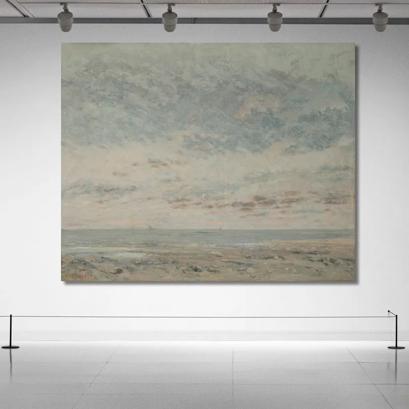 Marea Baja En Trouville Gustave Courbet