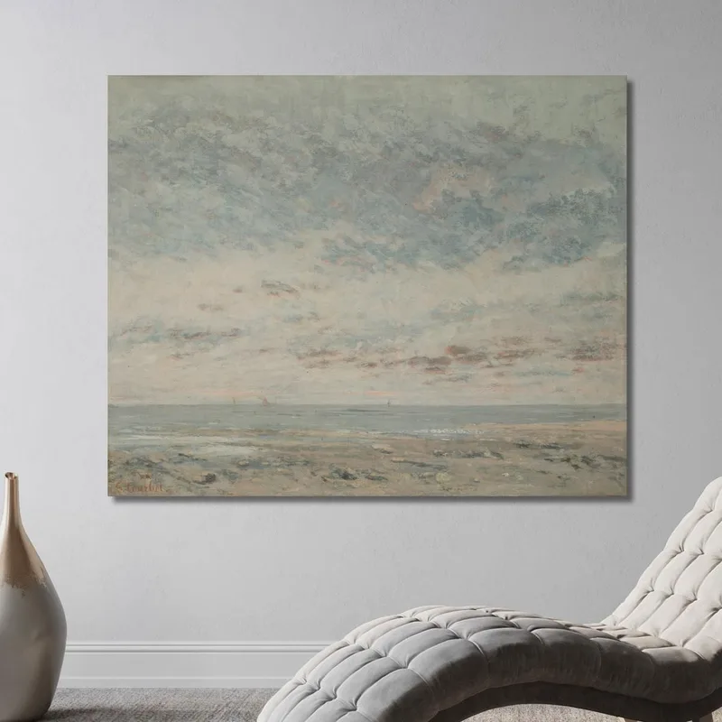 Marea Baja En Trouville Gustave Courbet