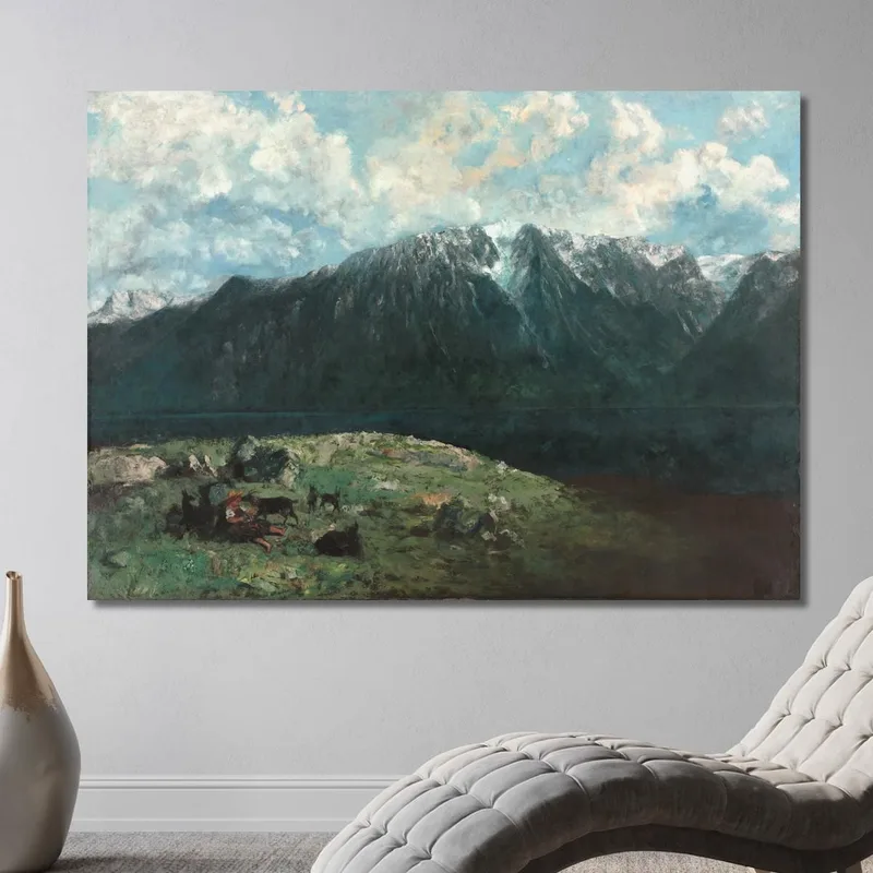 Panoramic View Of The Alps Les Dents Du Midi Gustave Courbet