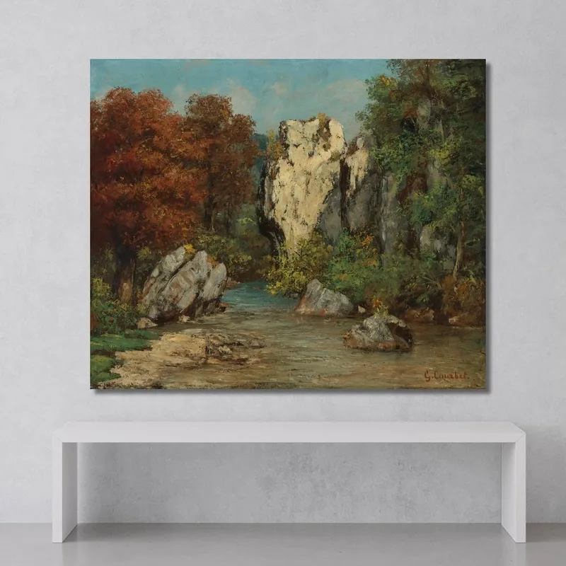 Landschaft Mit Bach Und Felsen Gustave Courbet
