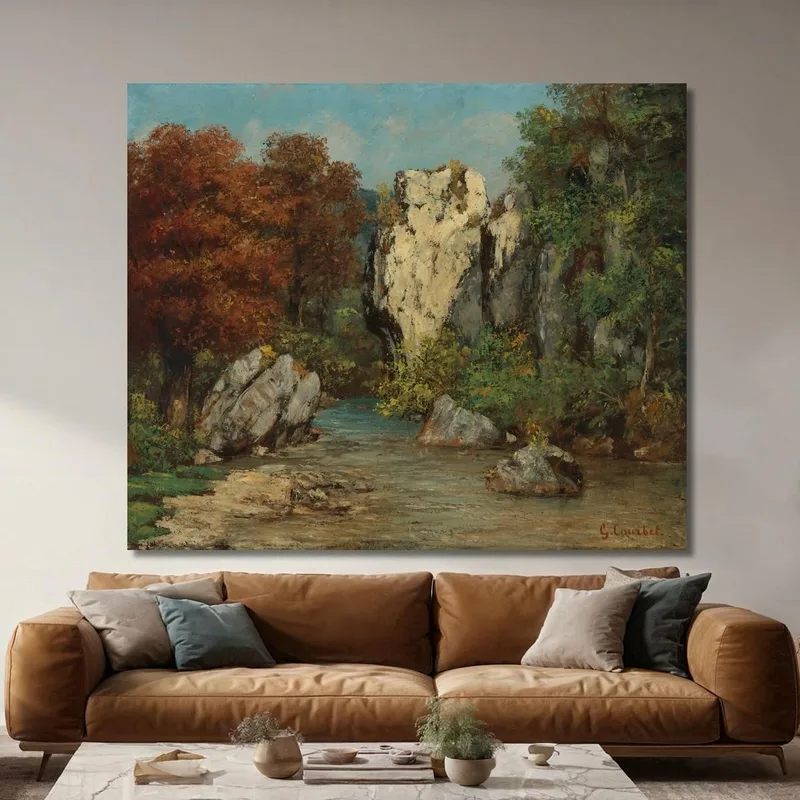 Landschaft Mit Bach Und Felsen Gustave Courbet