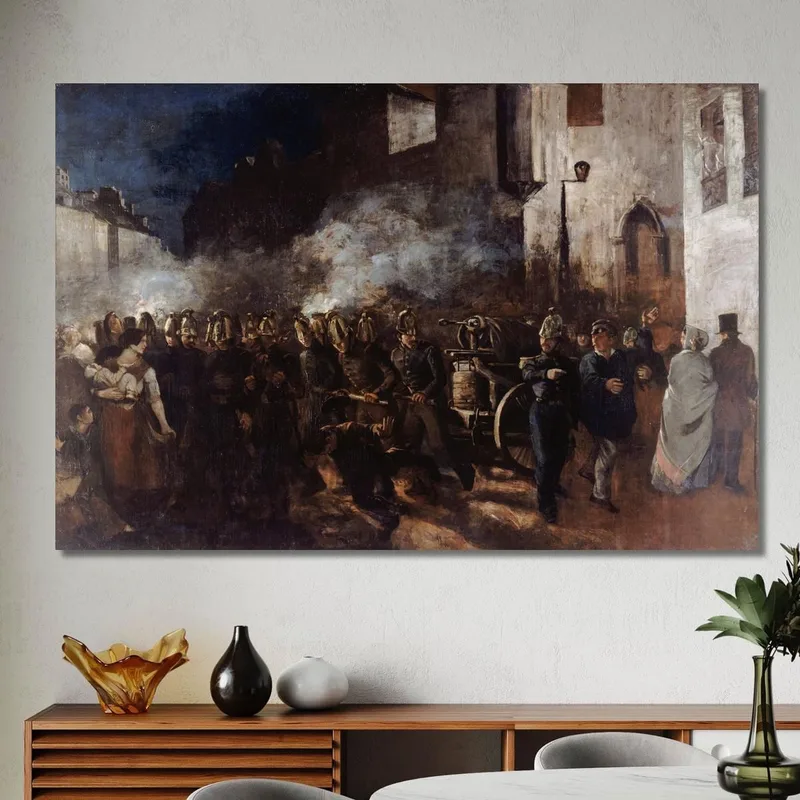 Feuerwehrleute Rennen Zu Einem Feuer Gustave Courbet
