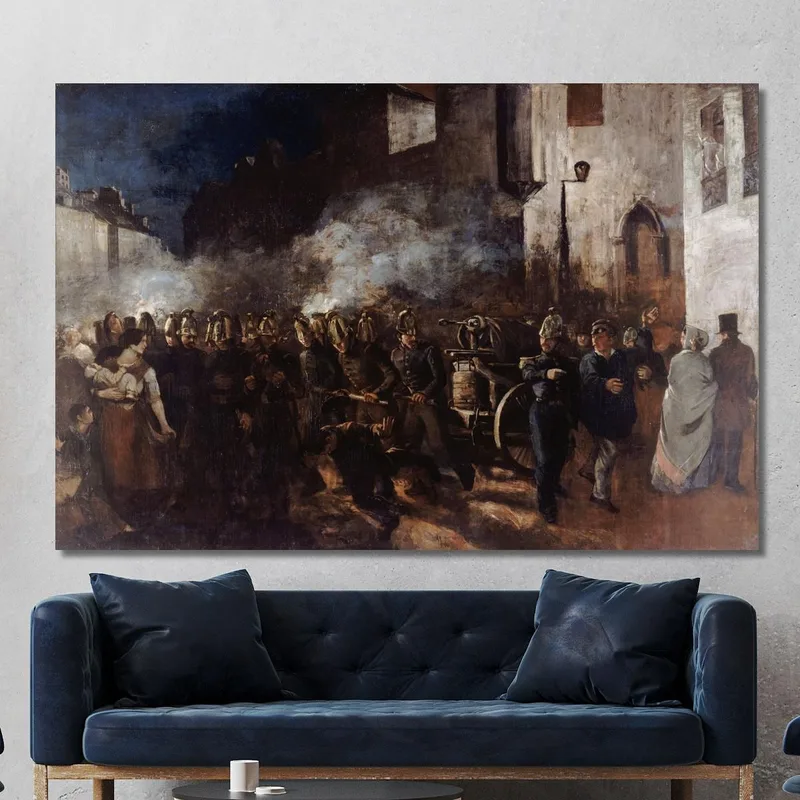 Feuerwehrleute Rennen Zu Einem Feuer Gustave Courbet