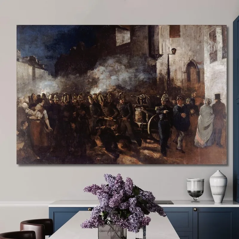 Feuerwehrleute Rennen Zu Einem Feuer Gustave Courbet