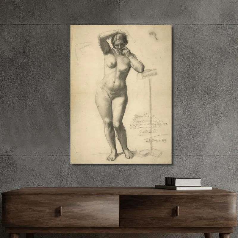 Standing Female Nude Gustave Courbet