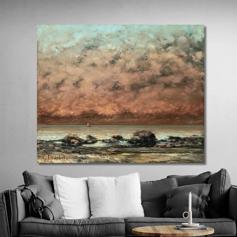 Die Schwarzen Felsen Bei Trouville Gustave Courbet