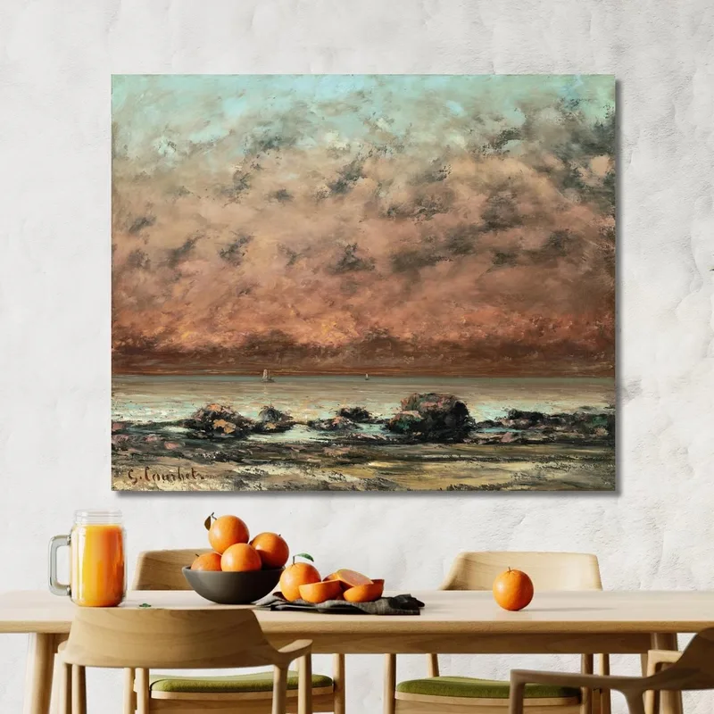 Die Schwarzen Felsen Bei Trouville Gustave Courbet