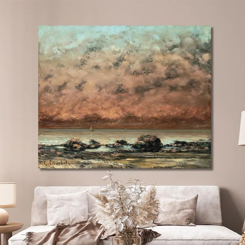 Die Schwarzen Felsen Bei Trouville Gustave Courbet