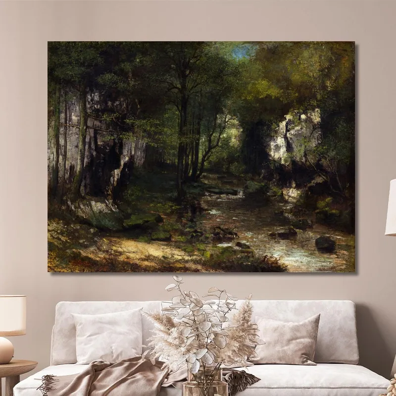 The Stream Le Ruisseau Du Puits-Noir Valley Of Loue Gustave Courbet