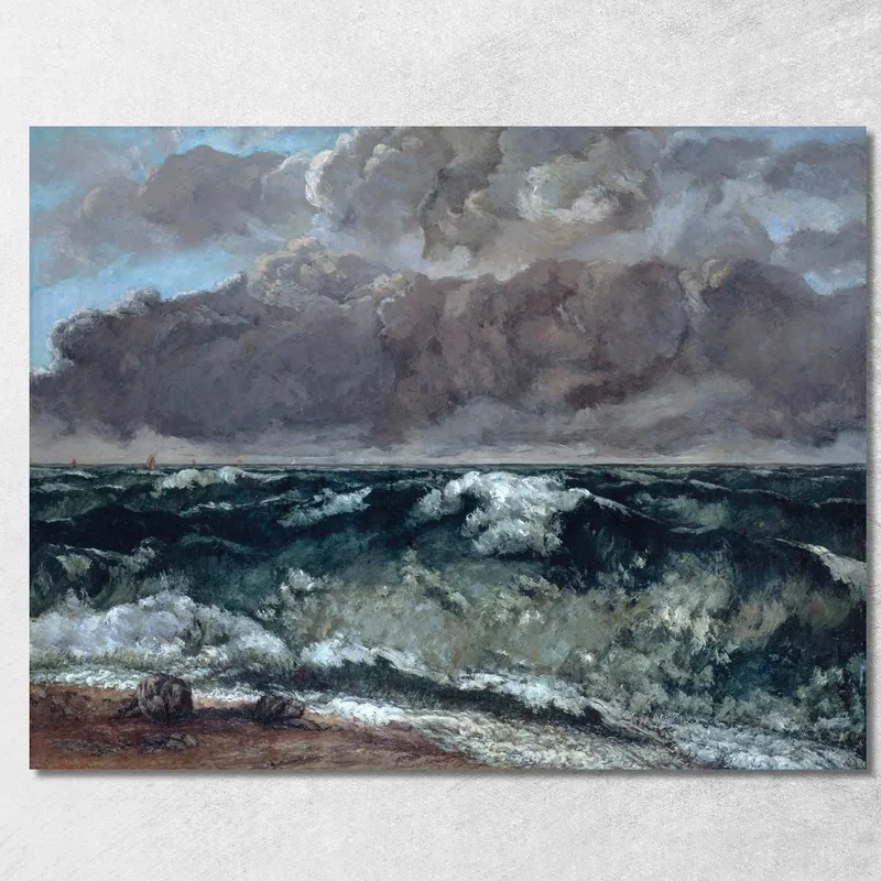Die Welle 3 Gustave Courbet drucken auf leinwand