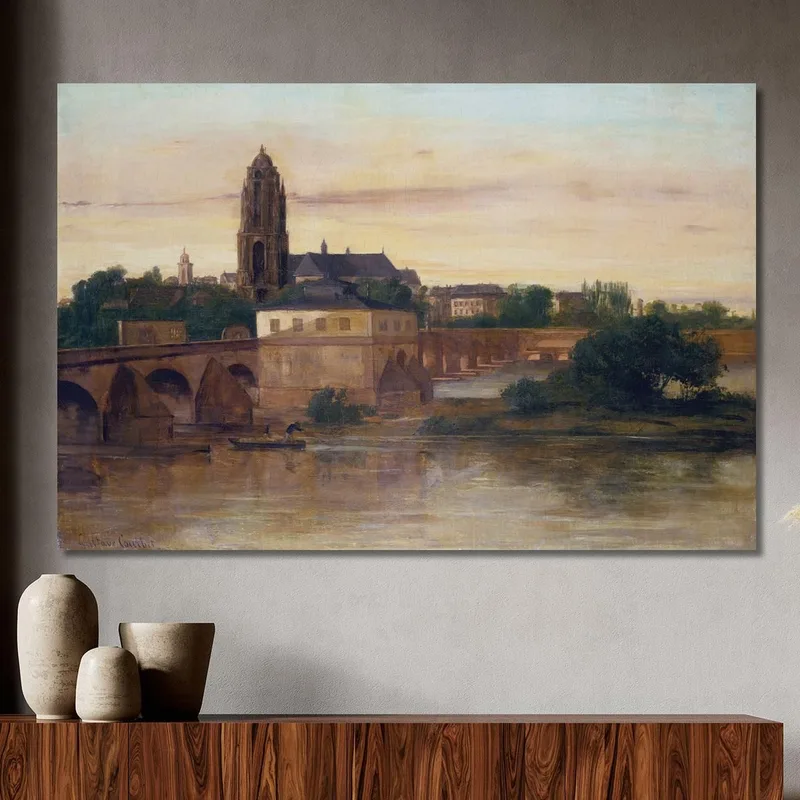 Veduta Di Francoforte Con Il Ponte Vecchio Da Sachsenhausen Gustave Courbet