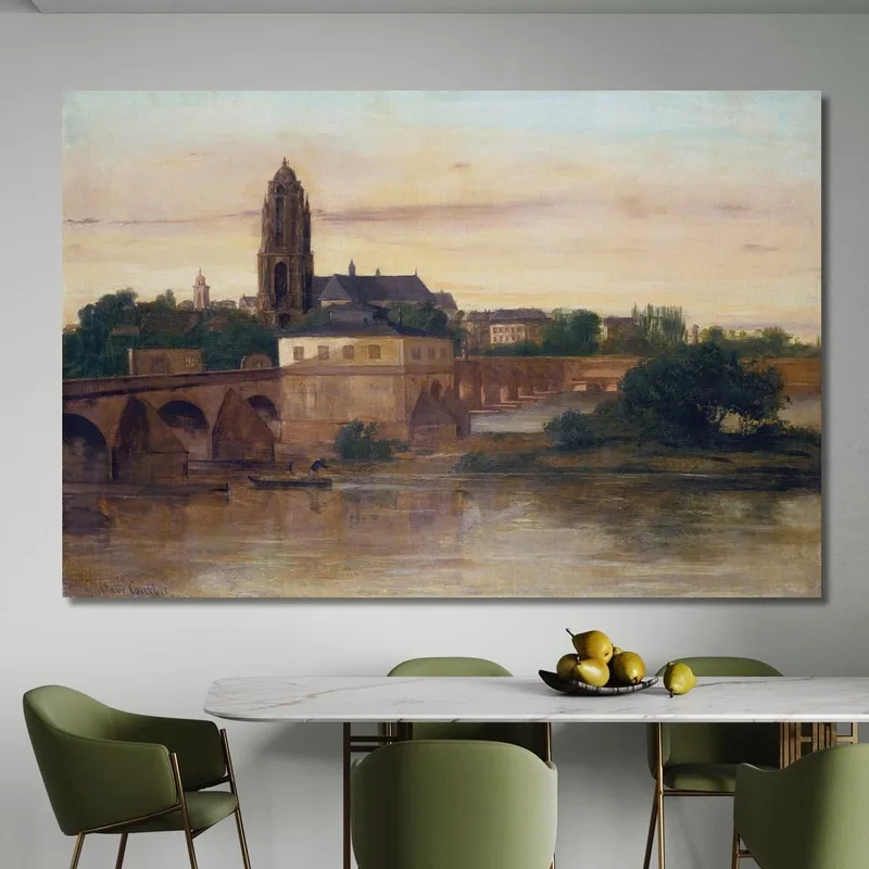 Veduta Di Francoforte Con Il Ponte Vecchio Da Sachsenhausen Gustave Courbet
