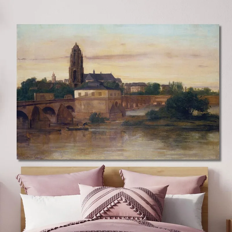 Veduta Di Francoforte Con Il Ponte Vecchio Da Sachsenhausen Gustave Courbet