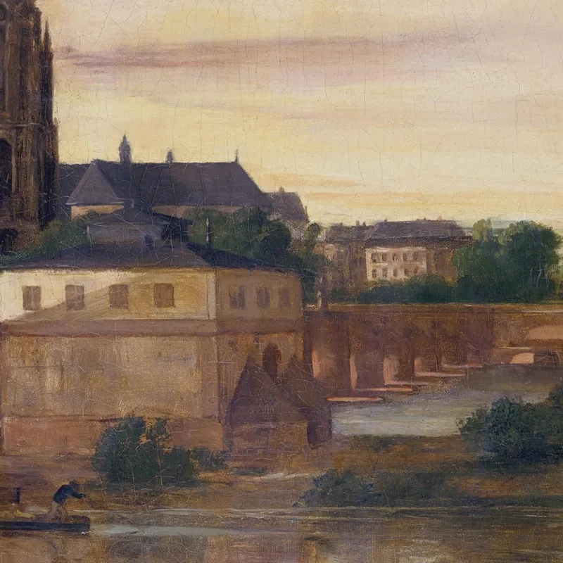 Veduta Di Francoforte Con Il Ponte Vecchio Da Sachsenhausen Gustave Courbet
