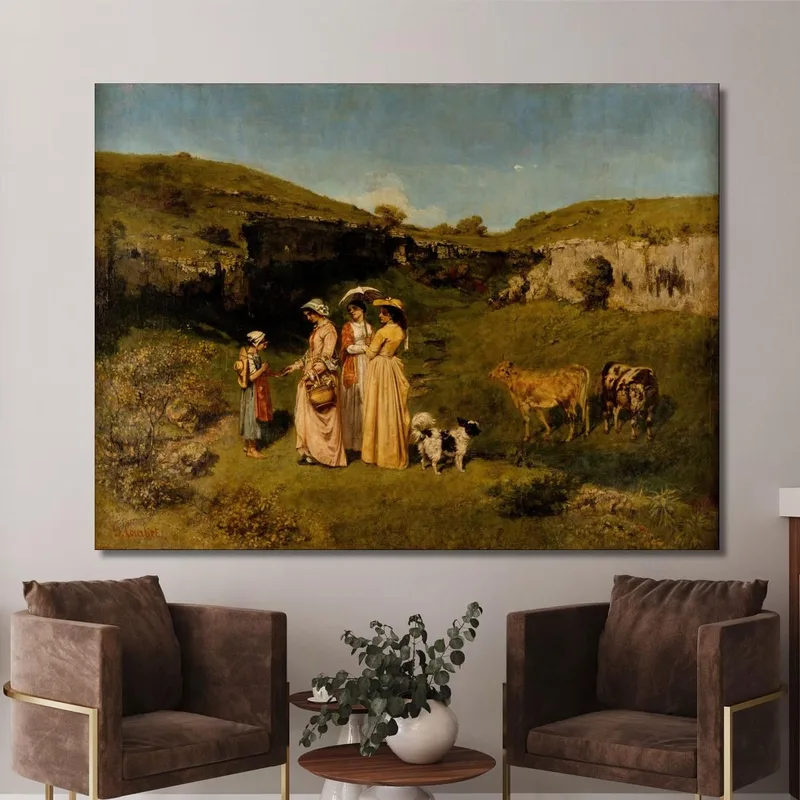 Giovani Signore Del Villaggio Gustave Courbet