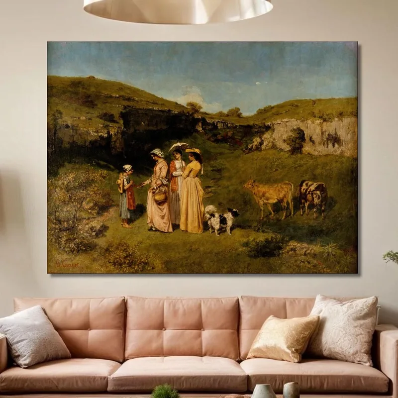 Giovani Signore Del Villaggio Gustave Courbet