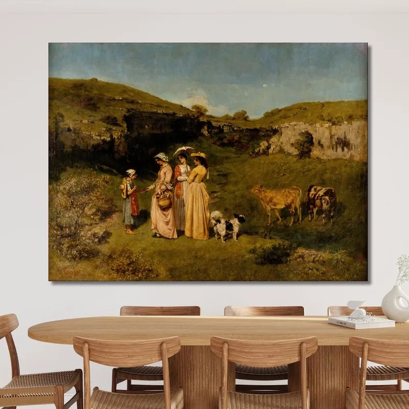 Giovani Signore Del Villaggio Gustave Courbet