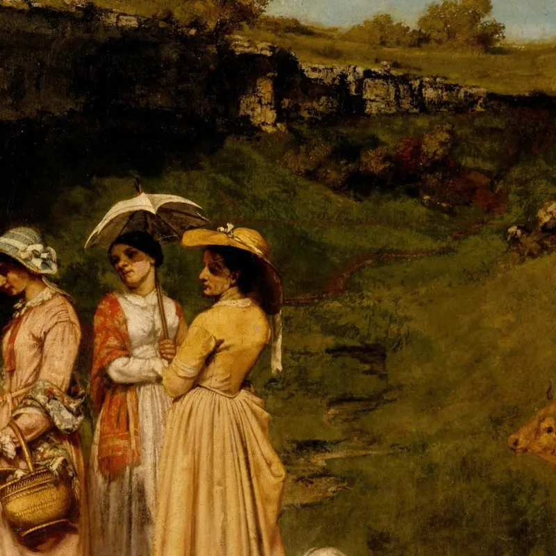 Giovani Signore Del Villaggio Gustave Courbet