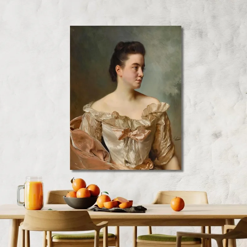 A Portrait Of A Lady In Pink Gustave Jean Jacquet