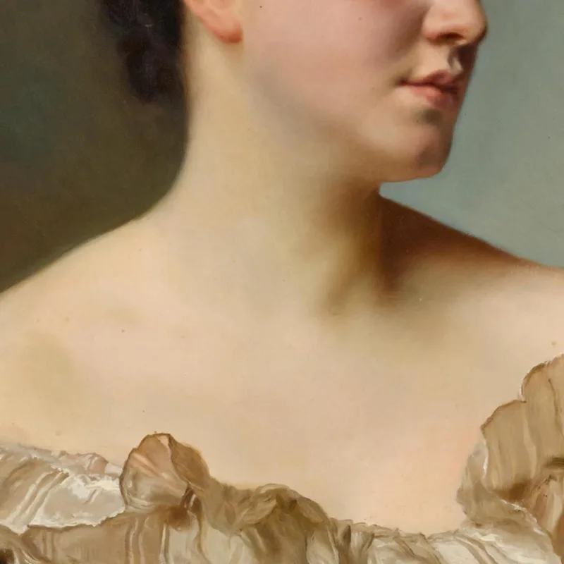 A Portrait Of A Lady In Pink Gustave Jean Jacquet