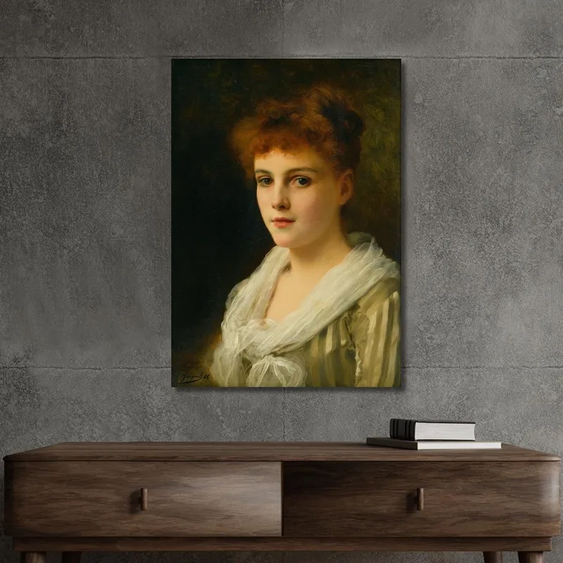 Eine Schönheit Mit Kastanienbraunem Haar Gustave Jean Jacquet