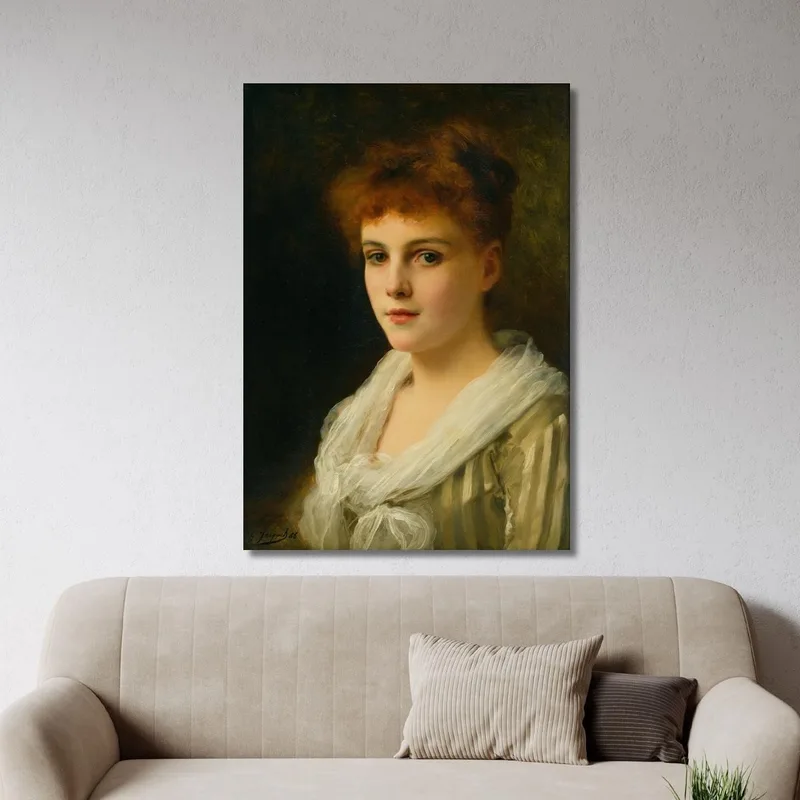 Eine Schönheit Mit Kastanienbraunem Haar Gustave Jean Jacquet