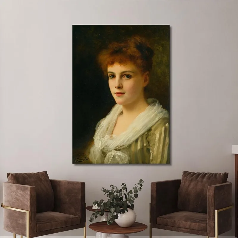 Eine Schönheit Mit Kastanienbraunem Haar Gustave Jean Jacquet