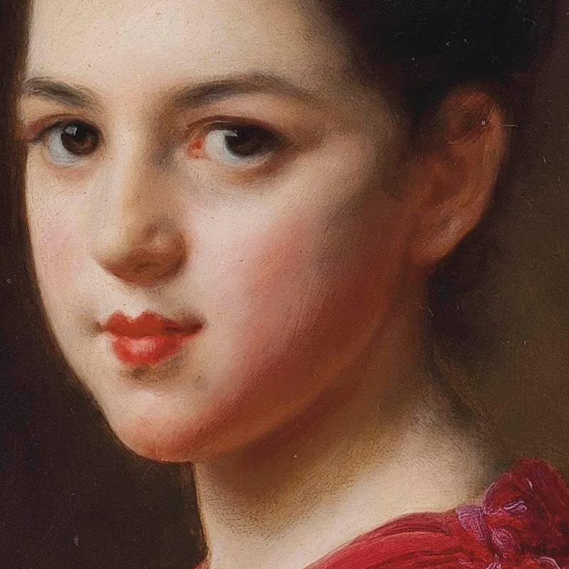 Frau Im Roten Kleid Gustave Jean Jacquet