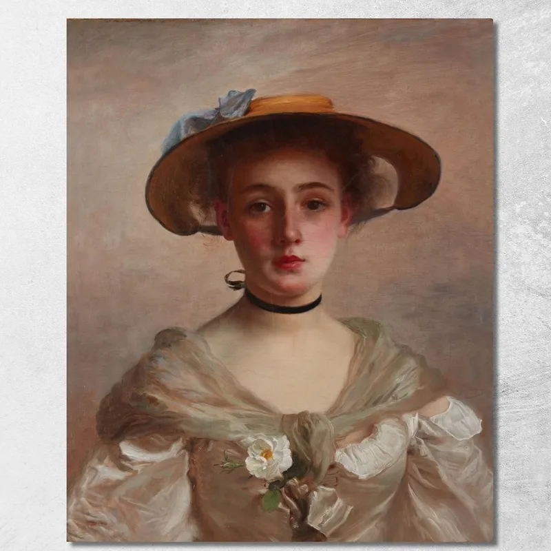 Retrato De Una Joven Gustave Jean Jacquet cuadro en lienzo