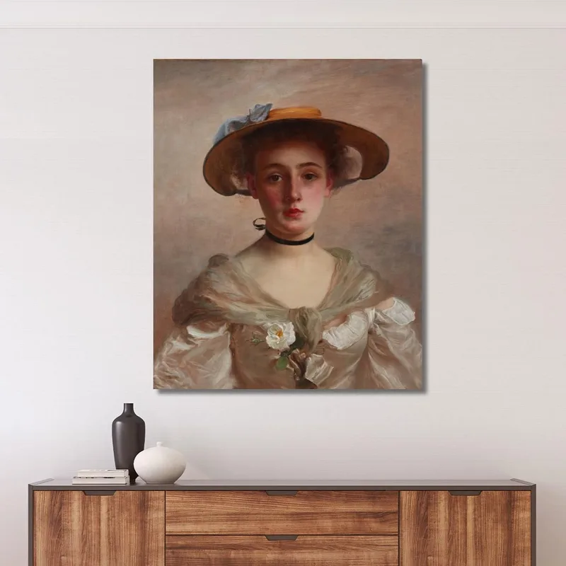 Portrait Of A Young Woman Gustave Jean Jacquet