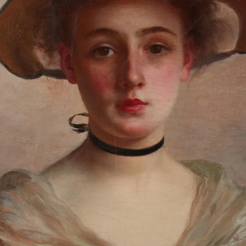Portrait Of A Young Woman Gustave Jean Jacquet
