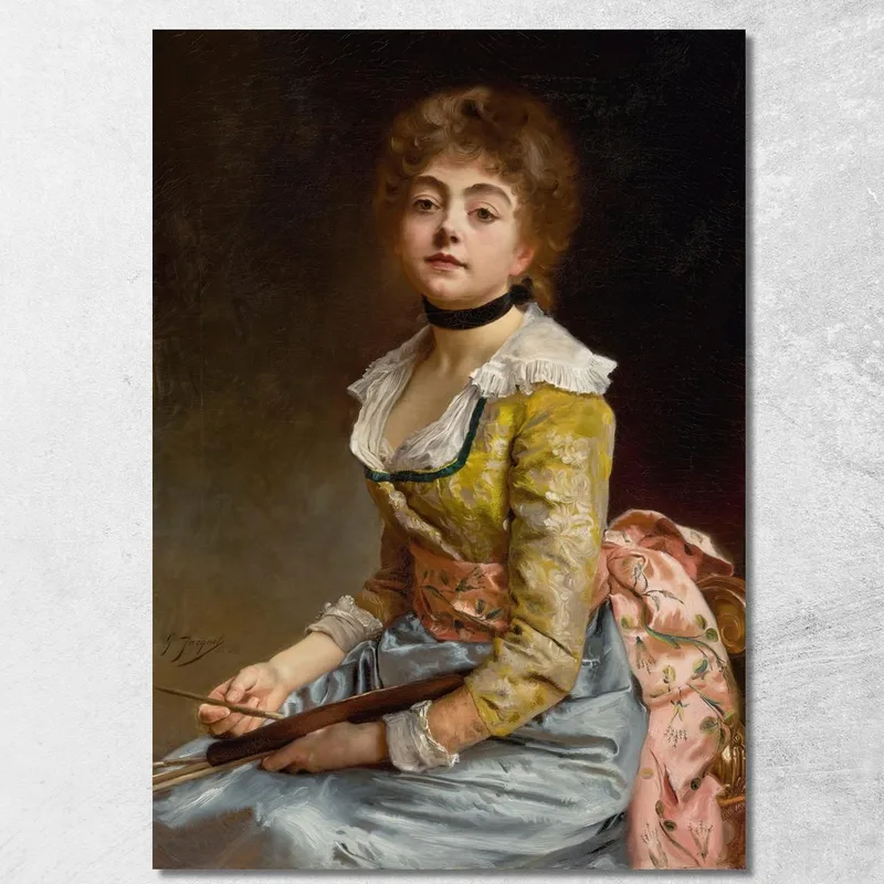 Retrato De Un Artista Gustave Jean Jacquet cuadro en lienzo