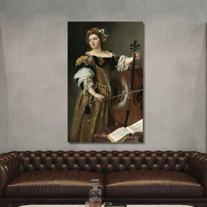 The Cello Player Gustave Jean Jacquet