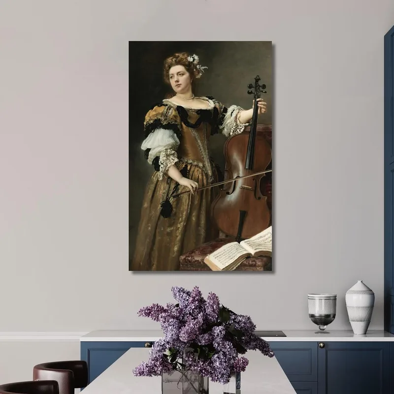The Cello Player Gustave Jean Jacquet