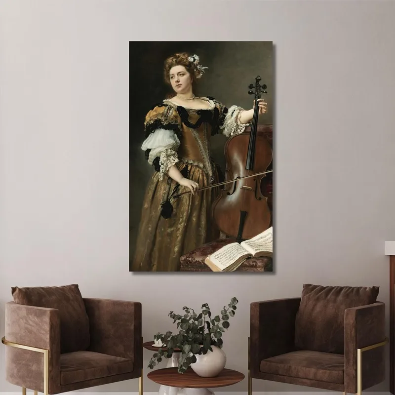 The Cello Player Gustave Jean Jacquet