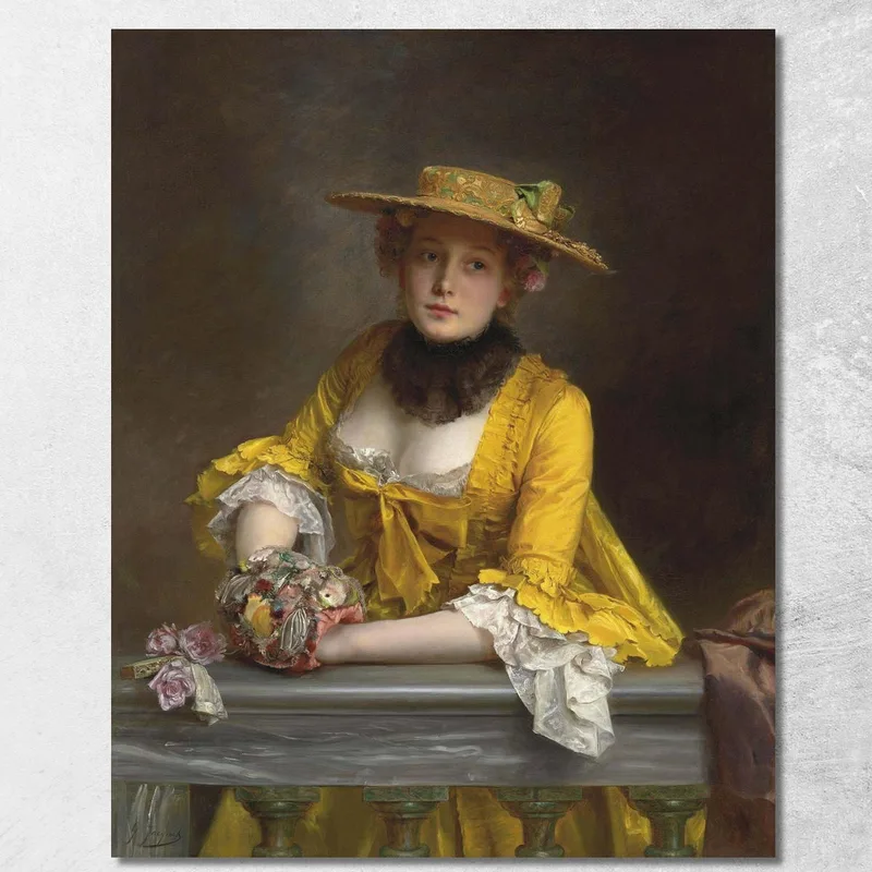 El Vestido Amarillo Gustave Jean Jacquet cuadro en lienzo