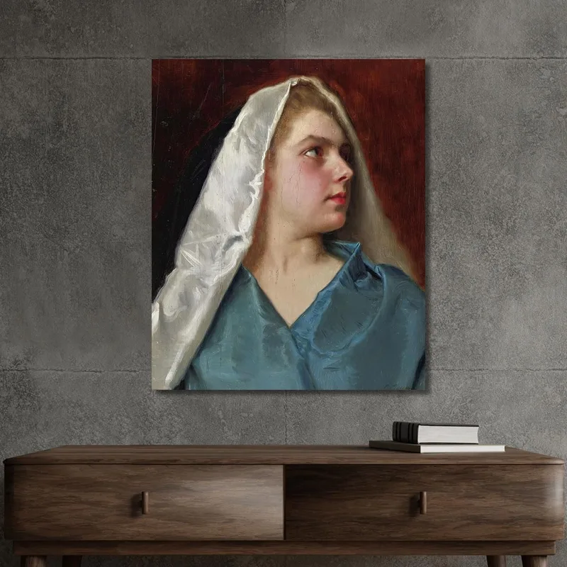 Woman With A Mantle Gustave Jean Jacquet