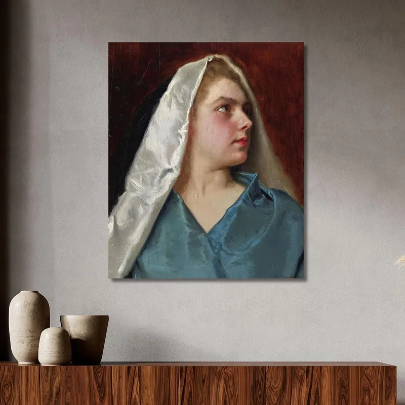 Woman With A Mantle Gustave Jean Jacquet
