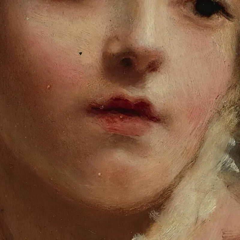 Joven Con Vestido Rosa Gustave Jean Jacquet