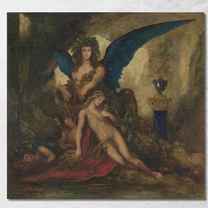 Sfinge In Una Grotta Poeta Re E Guerriero Gustave Moreau quadro stampa su tela