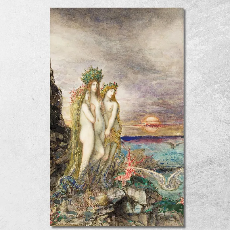 Le Sirene Gustave Moreau quadro stampa su tela